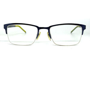 Cole Haan Eyeglasses Frames CH4014 414 Navy Blue Square Half Rim 53-18-140 19004